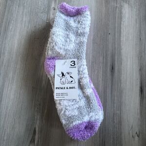 NWT Pickle & Dot Cozy Plush Socks Three Pairs Size Womens 9-11